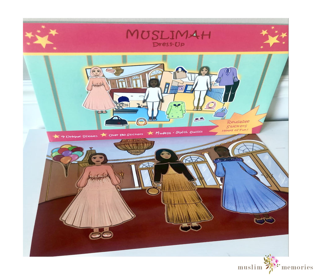 Muslimah Dress-up Activity, Reusable activity set stickers Muslim Memories