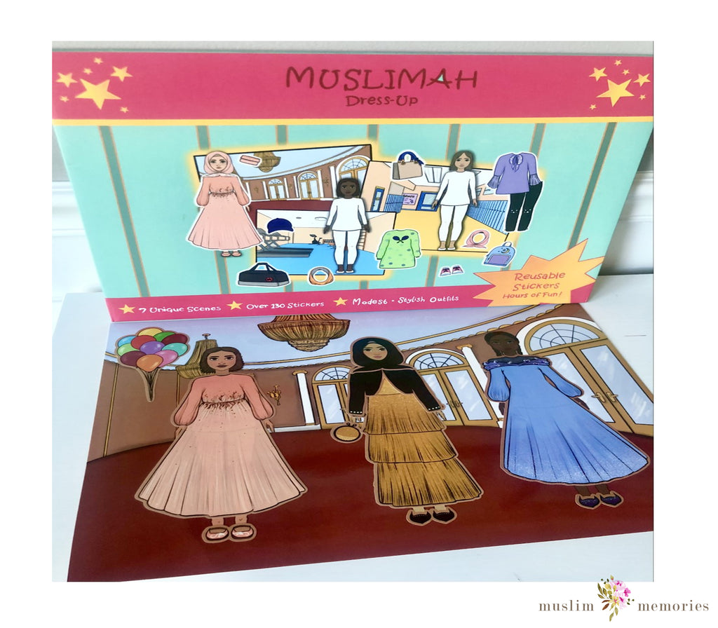 Muslimah Dress-up Activity, Reusable activity set stickers Muslim Memories