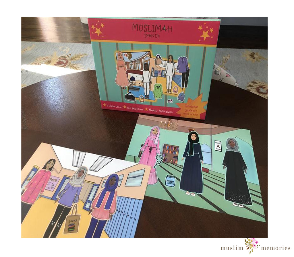 Muslimah Dress-up Activity, Reusable activity set stickers Muslim Memories