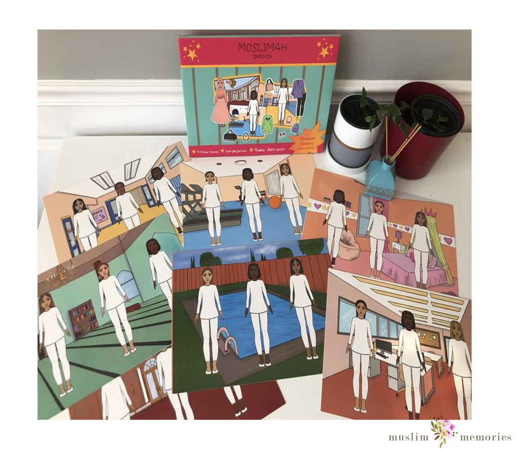 Muslimah Dress-up Activity, Reusable activity set stickers Muslim Memories
