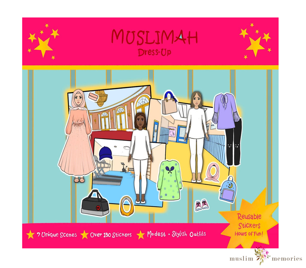 Muslimah Dress-up Activity, Reusable activity set stickers Muslim Memories