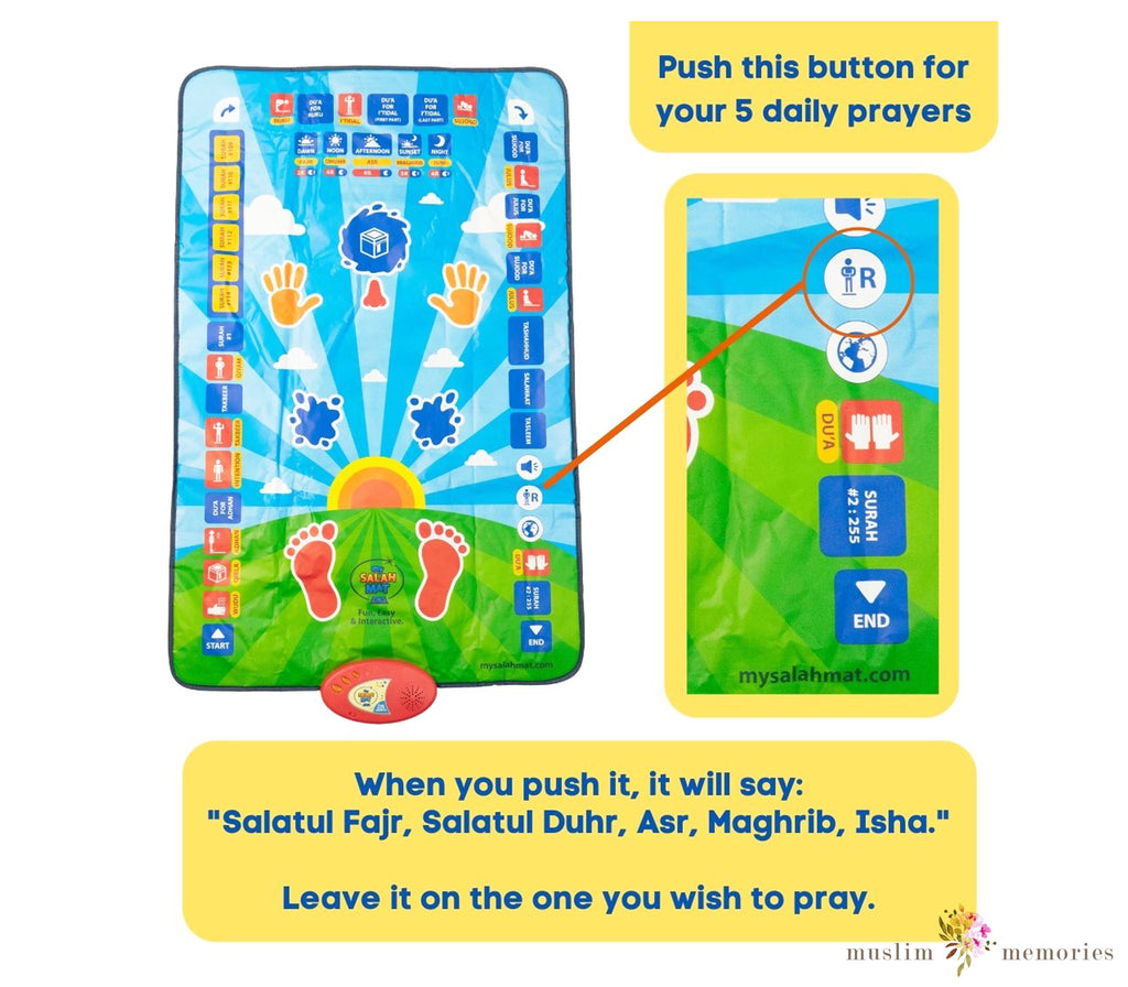 New My Salah Mat Educational Interactive Prayer Mat Now With 5 Prayers Muslim Memories