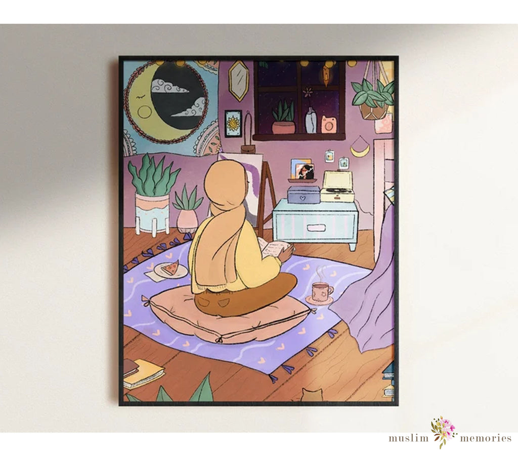 Cute Hijabi Islamic Wall Art Prints Muslim Memories