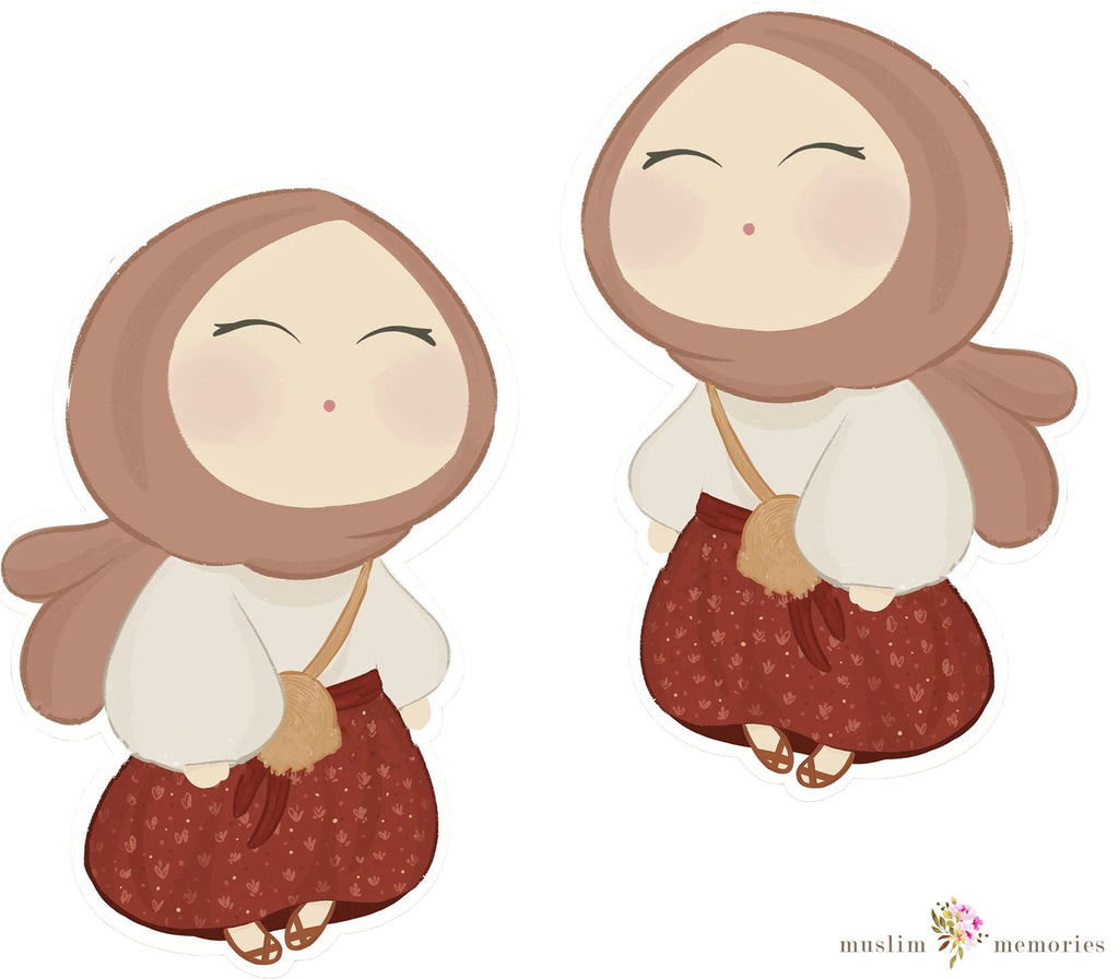 Islamic Sticker Set Featuring Hijabi's Muslim Memories