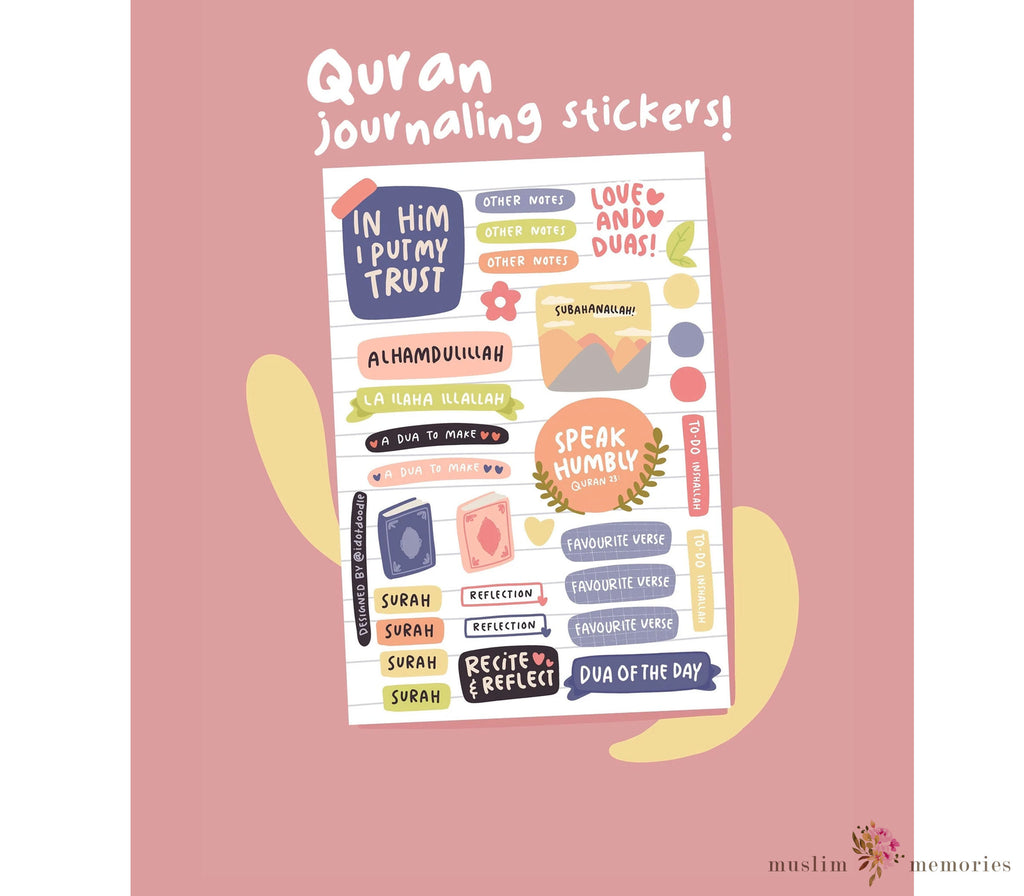 Islamic Journal Sticker Sheet - Quran Journaling Muslim Memories
