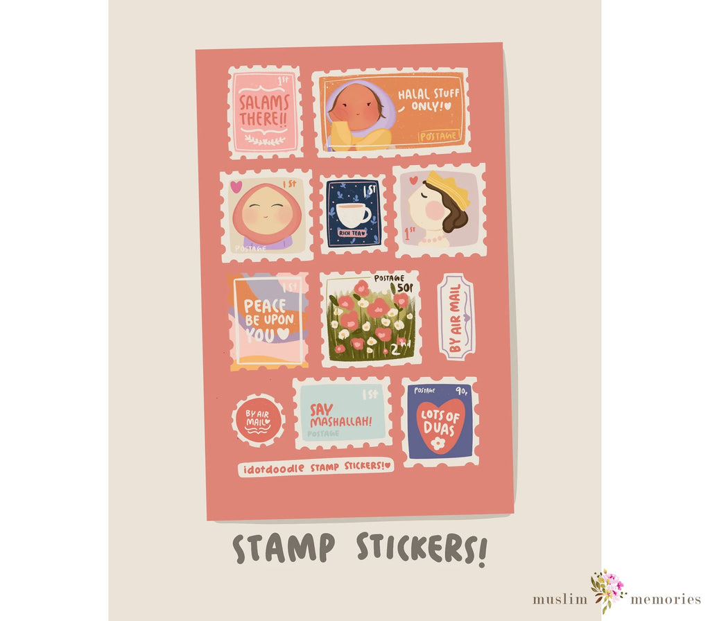 Idotdoodle Journal Sticker Sheet - Stamp Muslim Memories