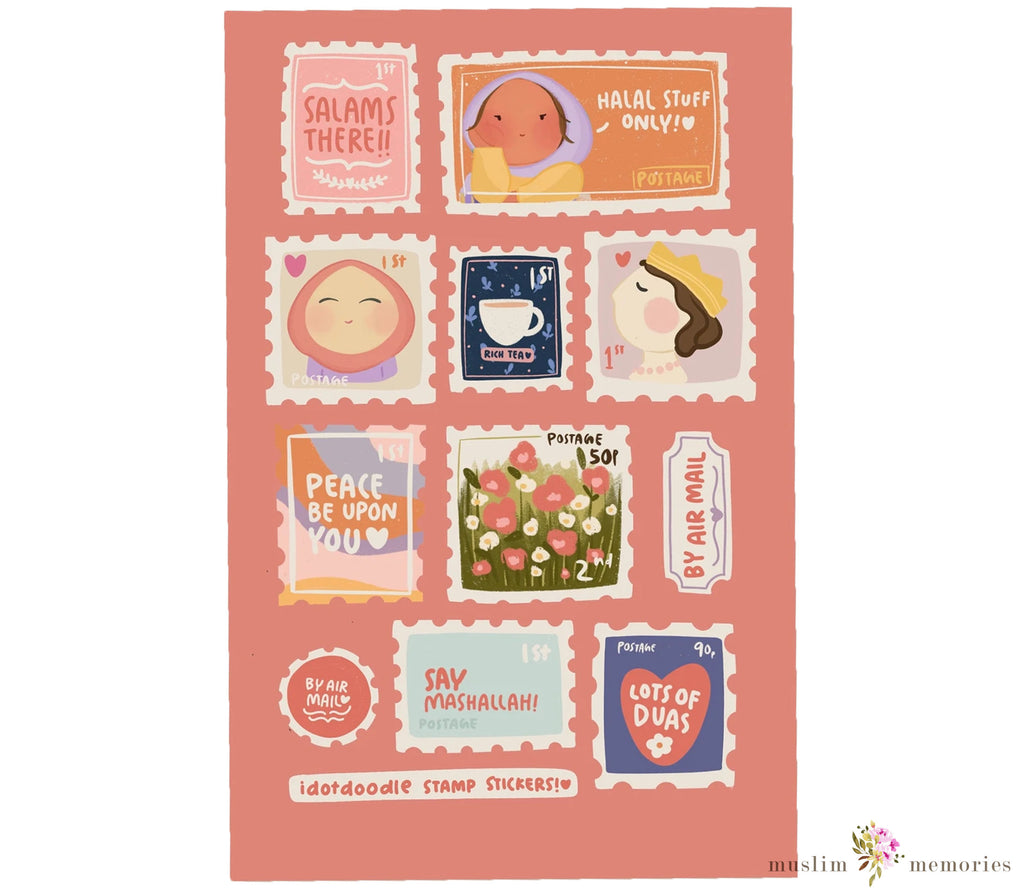 Idotdoodle Journal Sticker Sheet - Stamp Muslim Memories