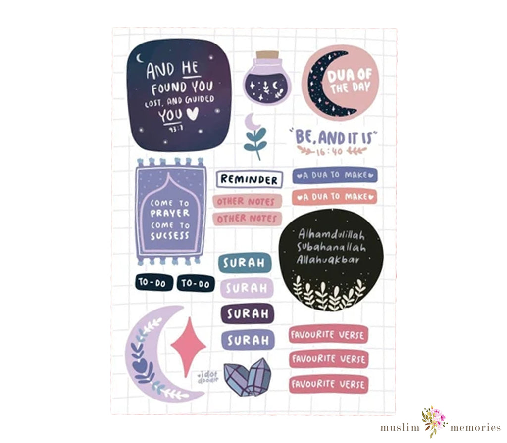 Islamic Journal Stickers sheet Muslim Memories