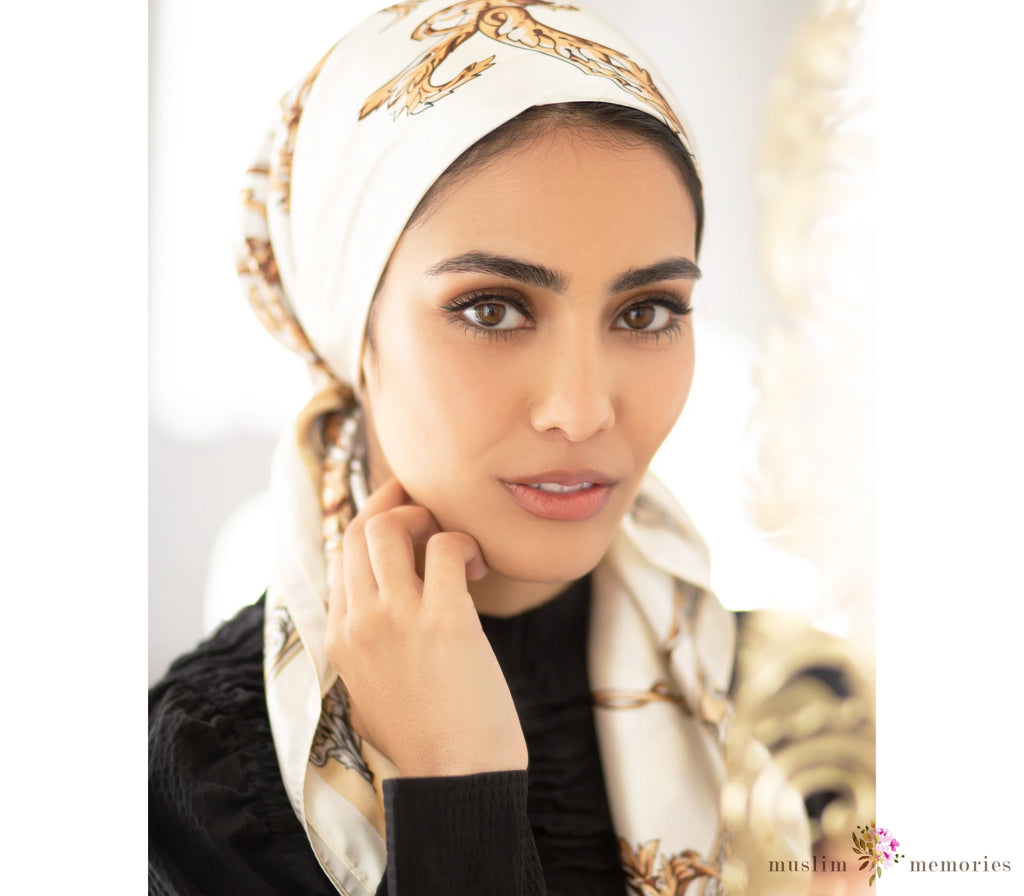 CHATOU Square Satin Hijab Muslim Memories