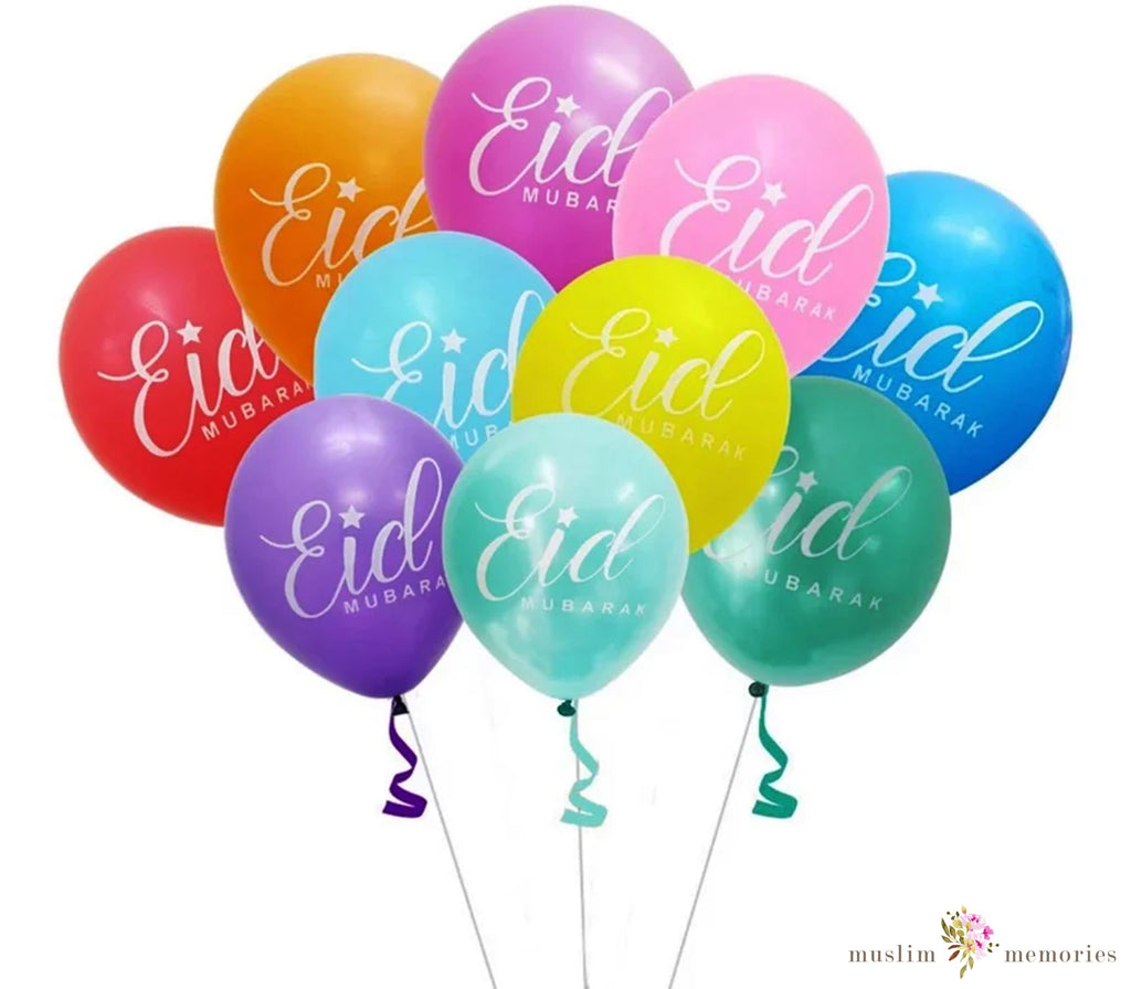 Eid Mubarak Double Sided Print Balloons Muslim Memories