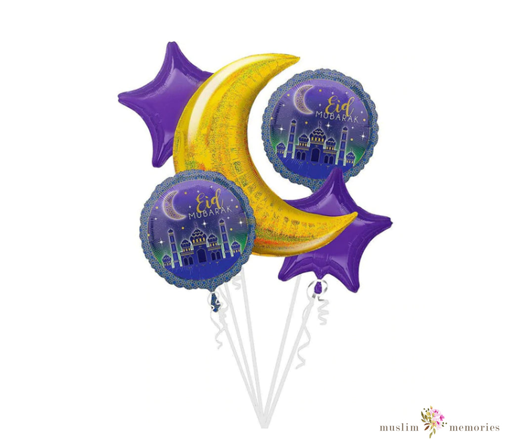 Eid Mubarak Balloon Party Pack 5pc Muslim Memories