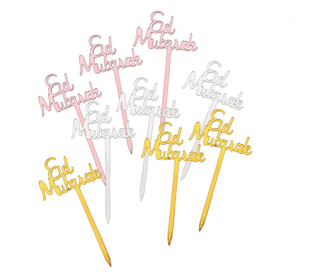 Eid Mubarak Acrylic Cupcake Toppers Muslim Memories