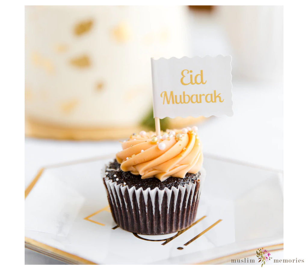 'Eid Mubarak' Flag Toppers (Set of 24) Amasi Decor