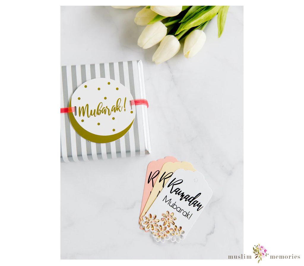 Gold Stamped 'Mubarak!' Party Coasters (Set of 12) Amasi Decor