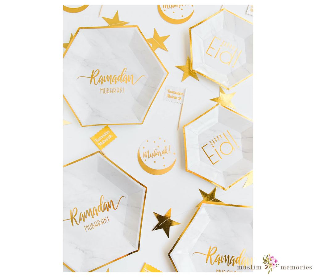 Gold Stamped 'Mubarak!' Party Coasters (Set of 12) Amasi Decor