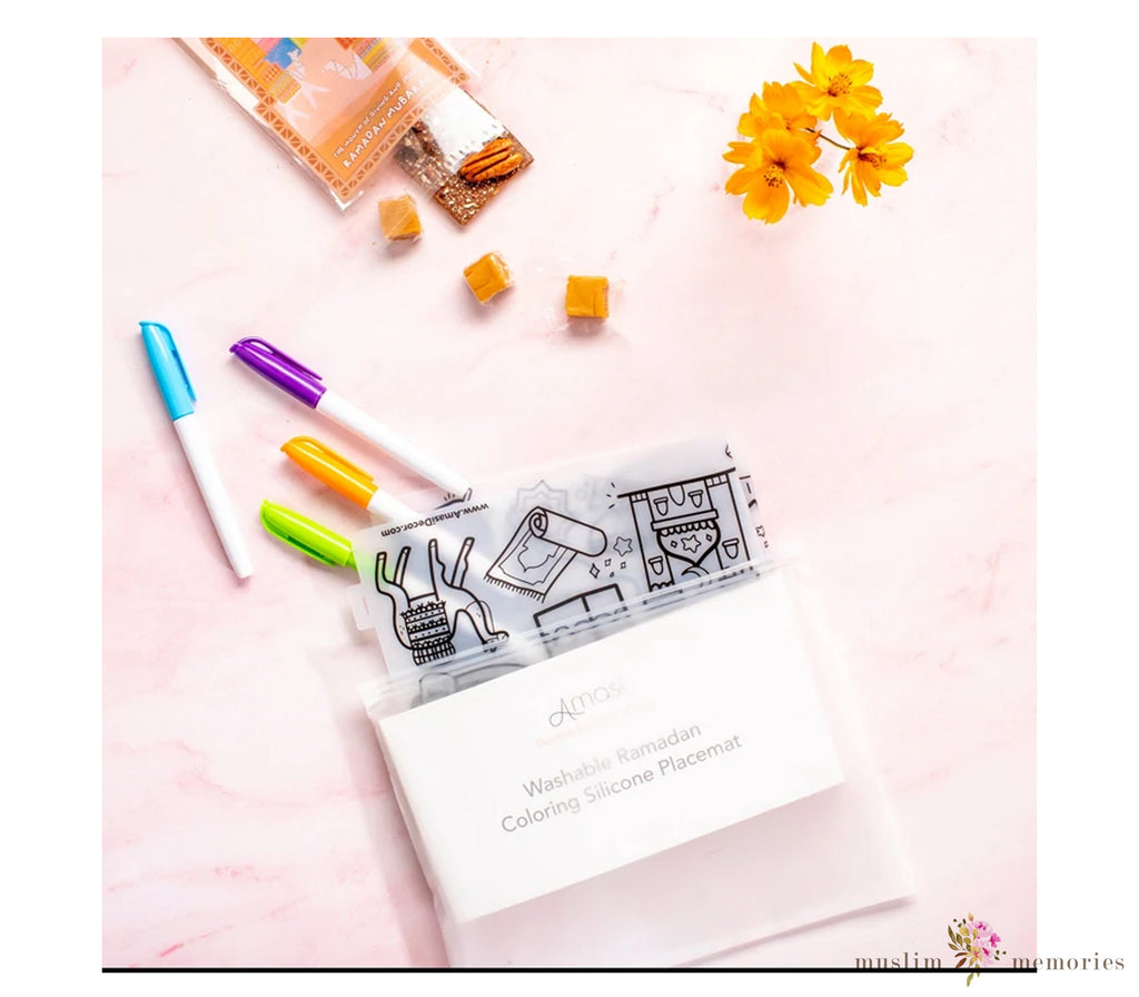 Reusable Ramadan Coloring Silicone Placemat Amasi Decor