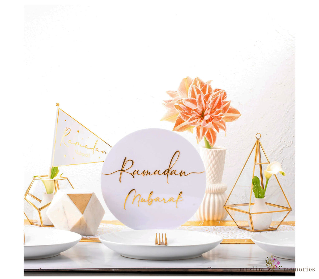 Acrylic Ramadan Mubarak Stand Amasi Decor