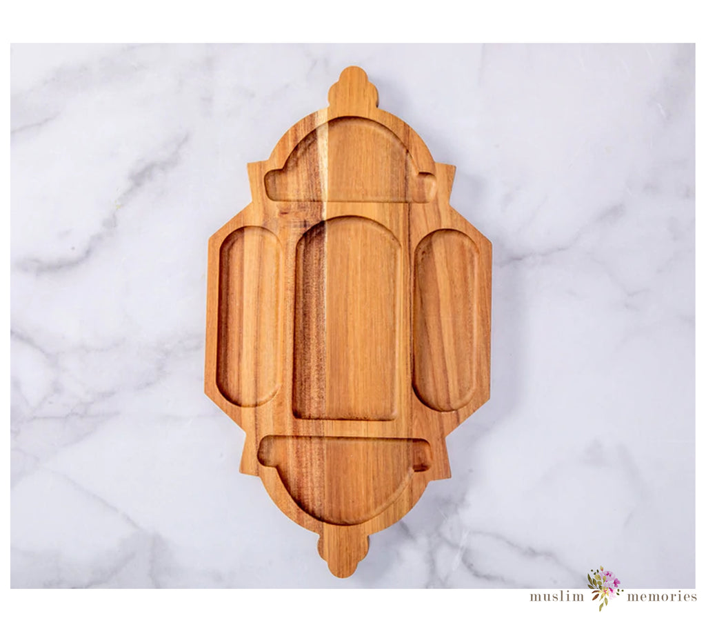 Wooden Lantern Serving Tray Amasi Decor