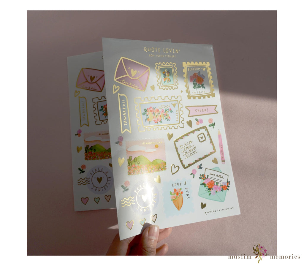 Islamic Stickers Sheet of Beloved Quotes Muslim Memories