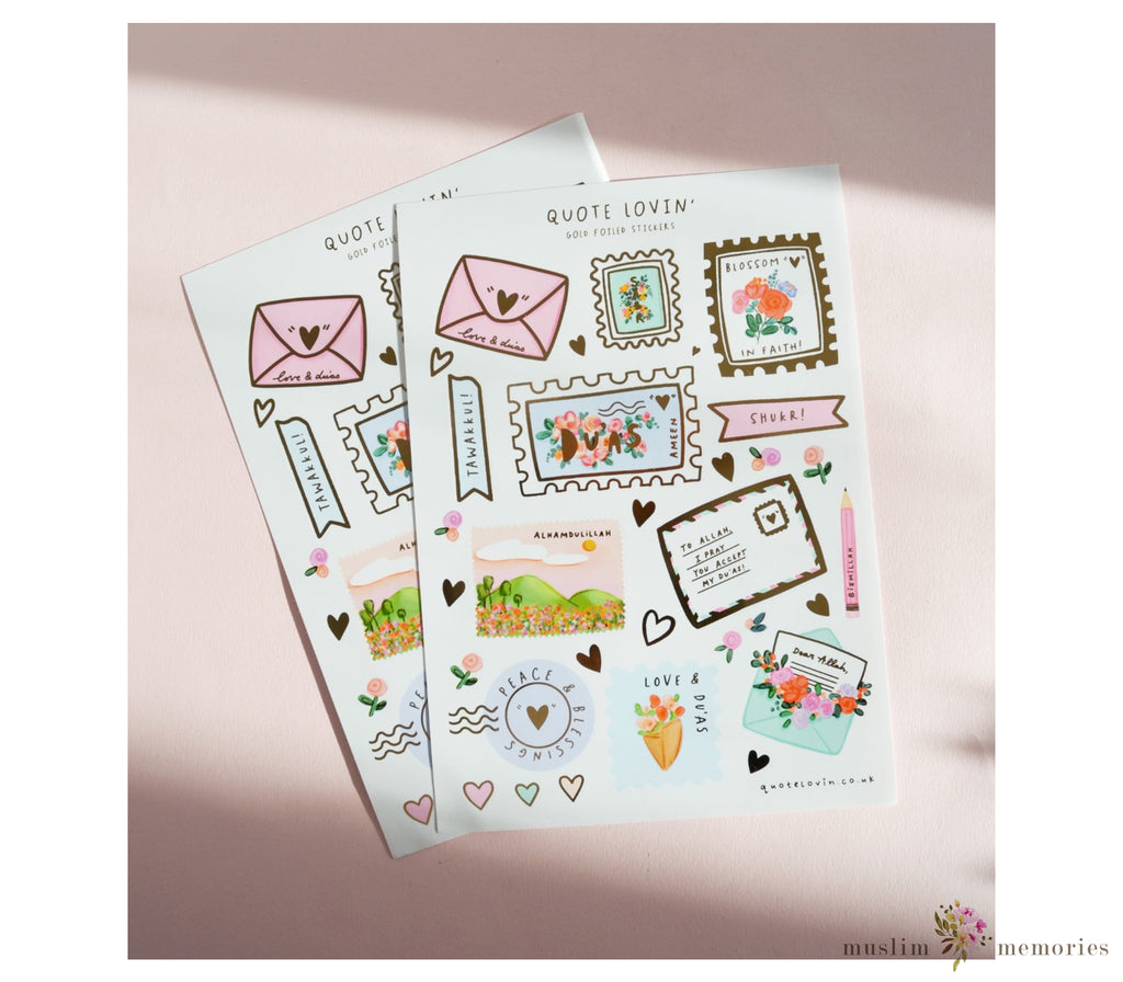 Islamic Stickers Sheet of Beloved Quotes Muslim Memories