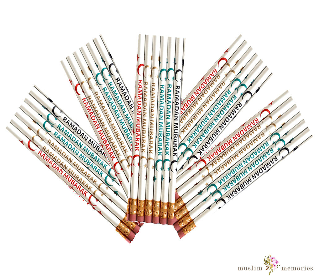 Ramadan Mubarak 6 Piece Pencils Set Assorted Colors Muslim Memories
