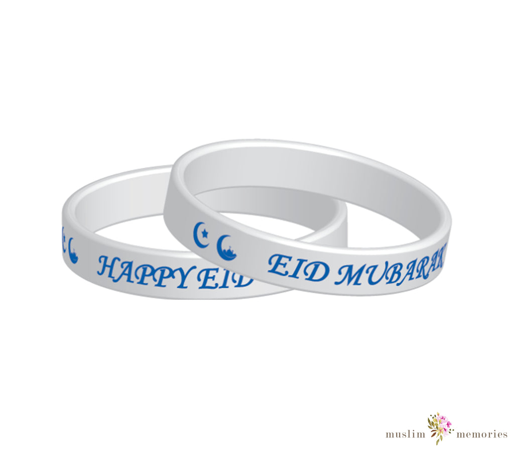 Eid Mubarak/Happy Eid Wristband Set of 6 Pieces Muslim Memories