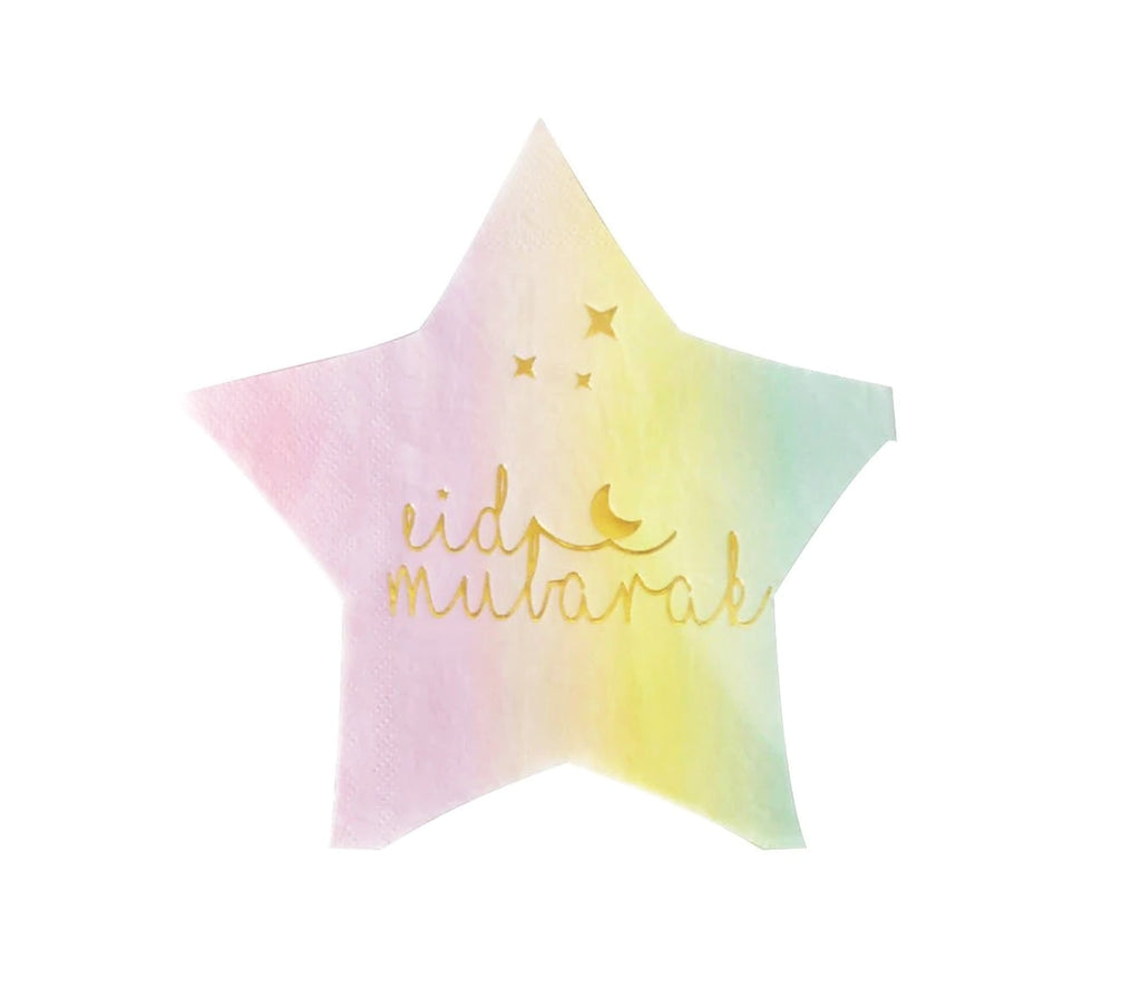 Eid Rainbow Colored Star Napkin Muslim Memories