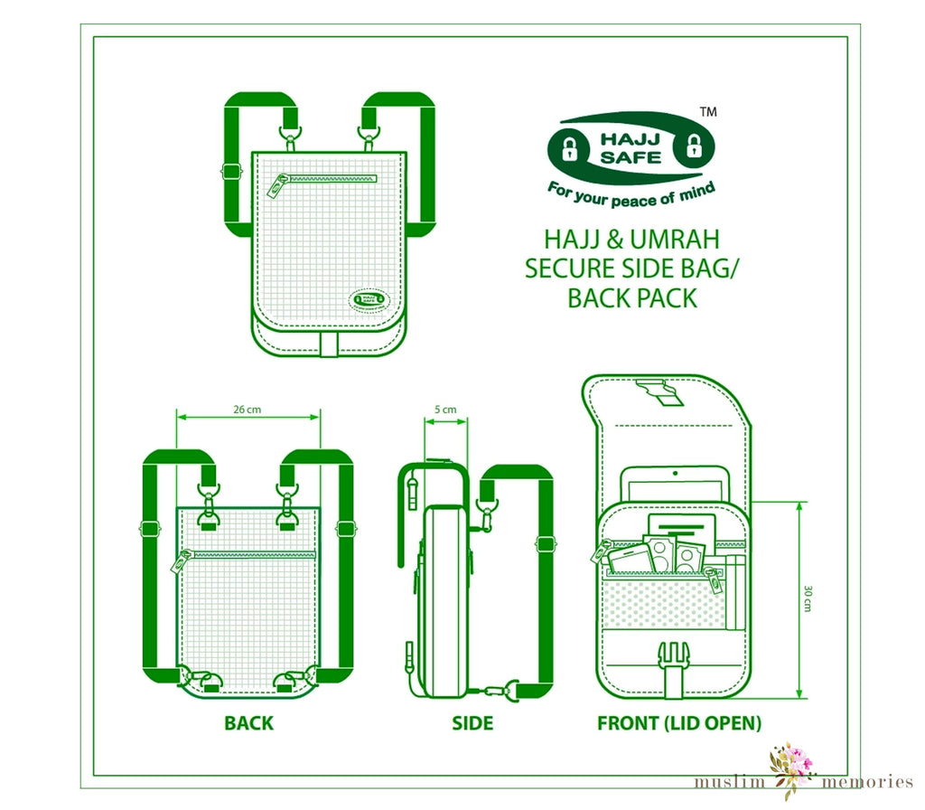 Hajj and Umrah Back Pack [Anti-theft & Secure] Muslim Memories
