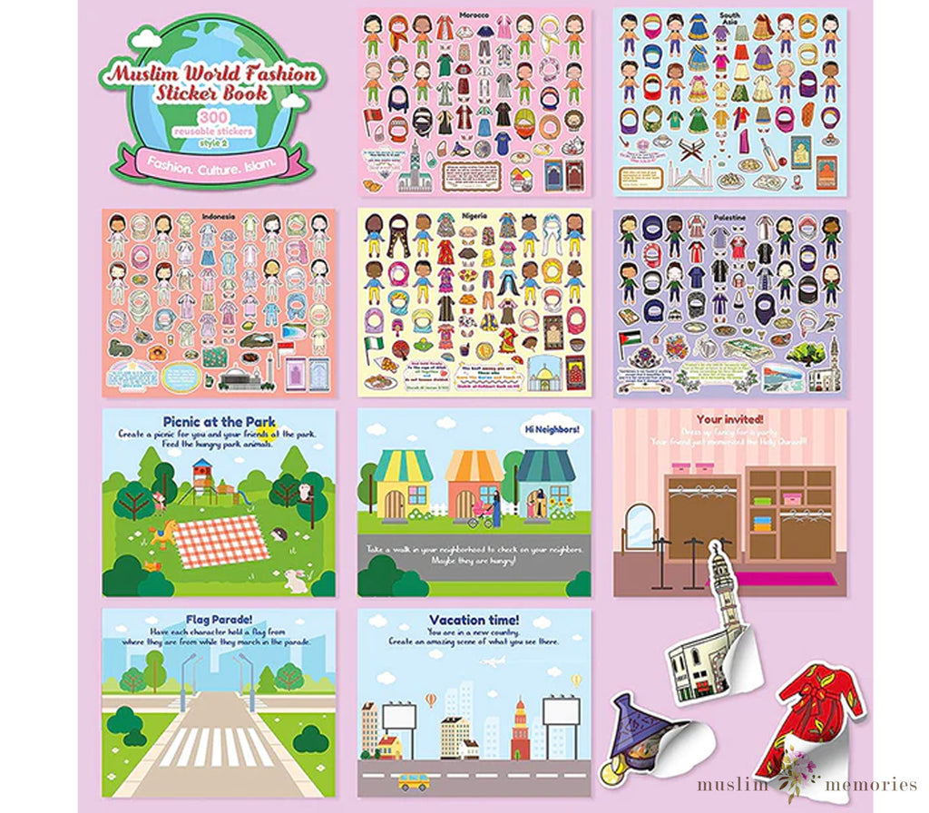 Muslim World Fashion Sticker Book Muslim Memories