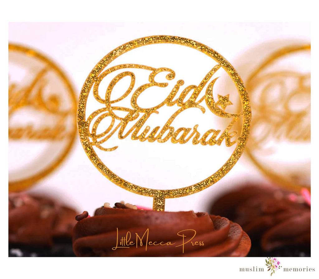 Eid Mubarak Acrylic Cupcake Topper Pack of 6 LITTLE MECCA PRESS