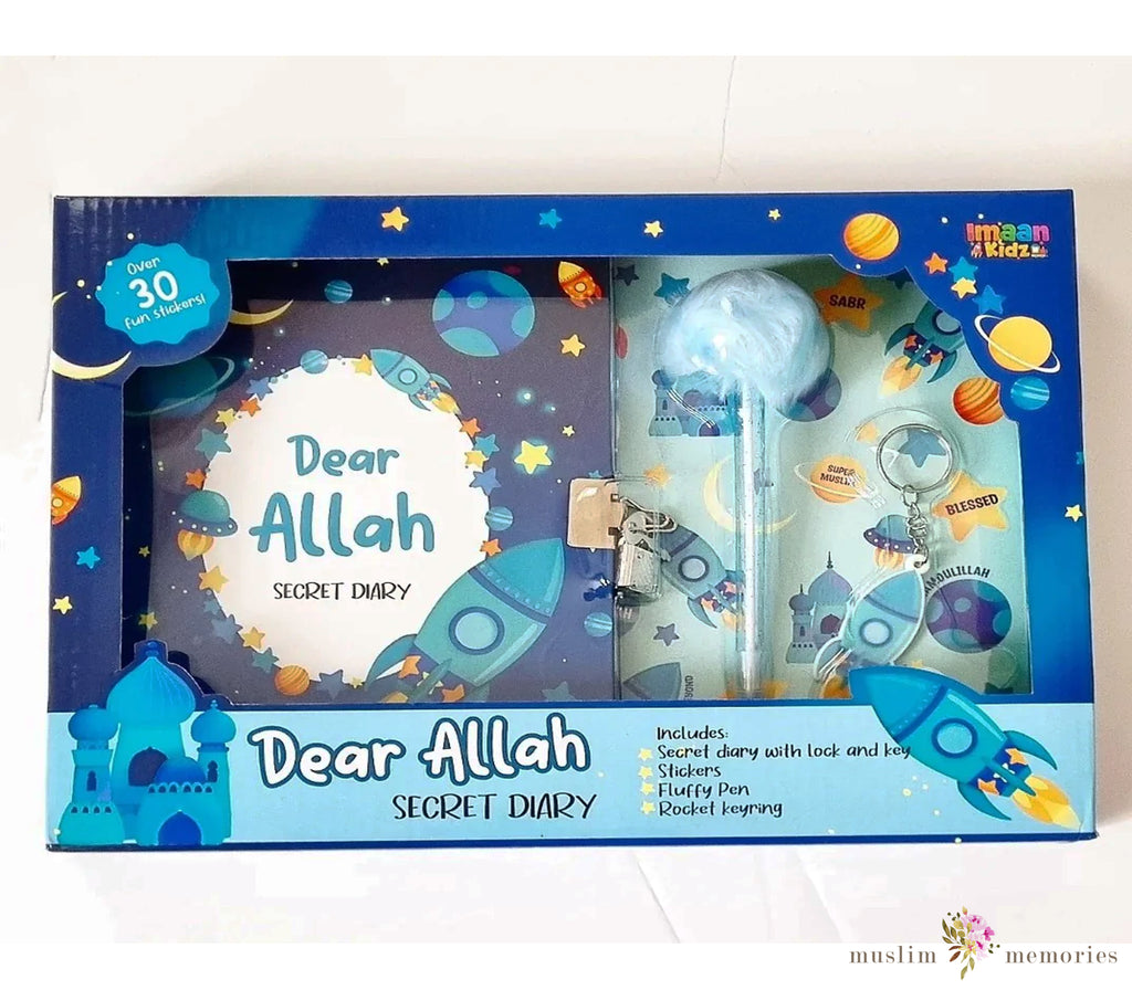 Dear Allah Children's Secret Diary Gift Set - Blue Imaan Kidz