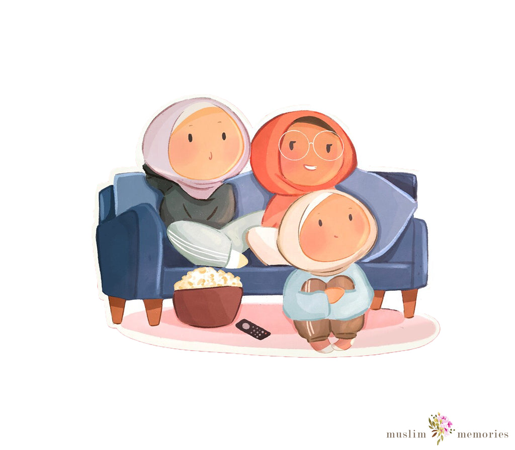 Islamic Sticker Hijabi Movie Night Muslim Memories