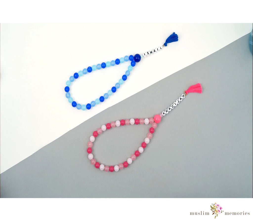 Kids Islamic Tasbih Pink Prayer Beads Gift Kit Imaan Kidz