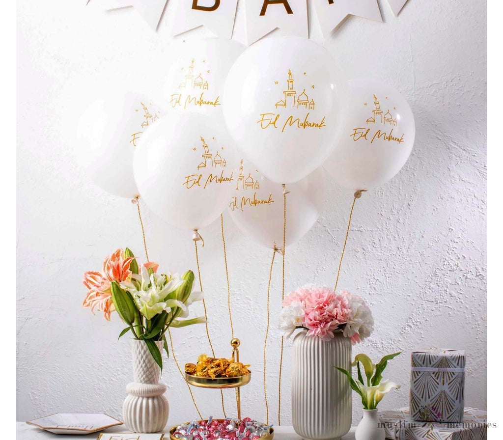 Eid Mubarak Celebration Latex Balloons (Set of 25) Amasi Decor