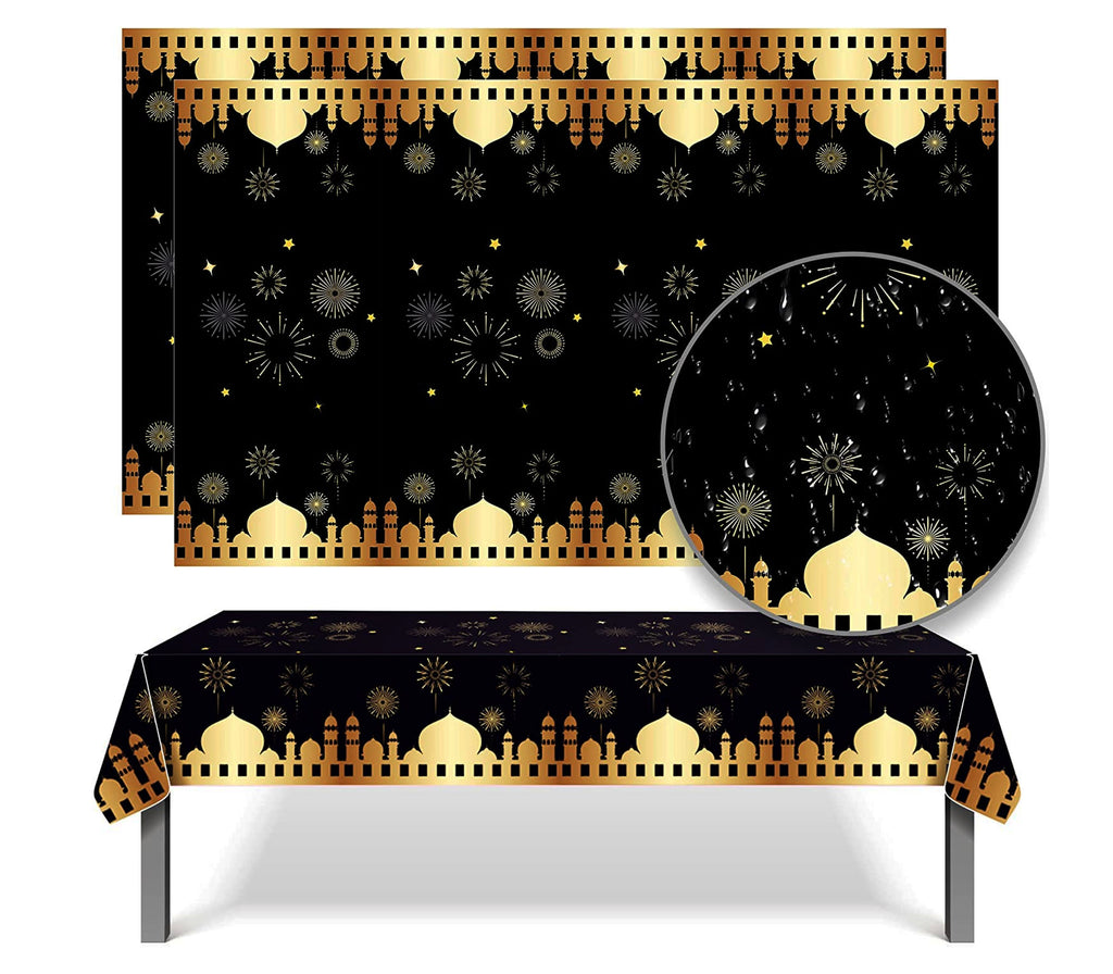 Black and Gold Reusable tablecloth Muslim Memories