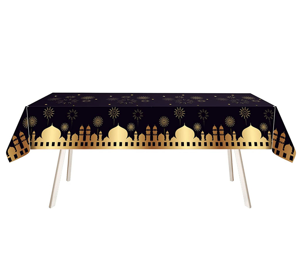 Black and Gold Reusable tablecloth Muslim Memories