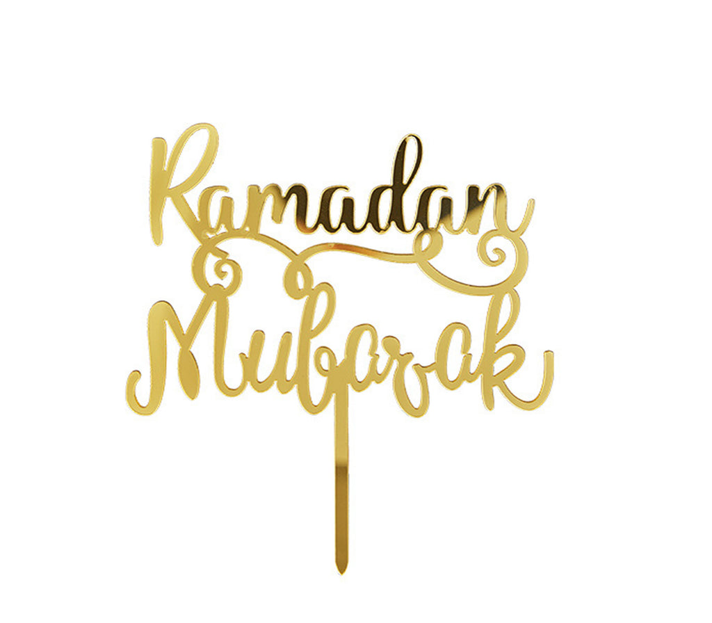 Ramadan Mubarak Acrylic Gold Cake Topper Muslim Memories