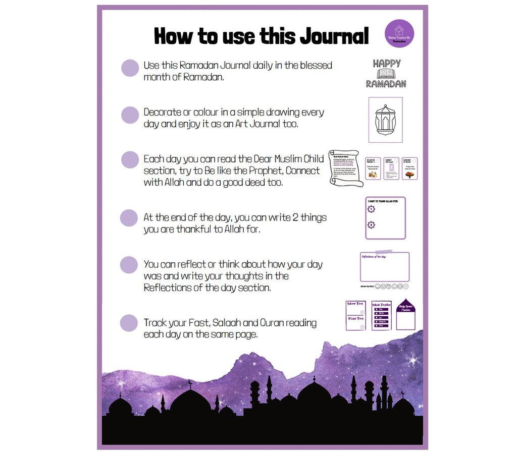My First Ramadan Journal Ages 7 to 12 Mama Teaches Me
