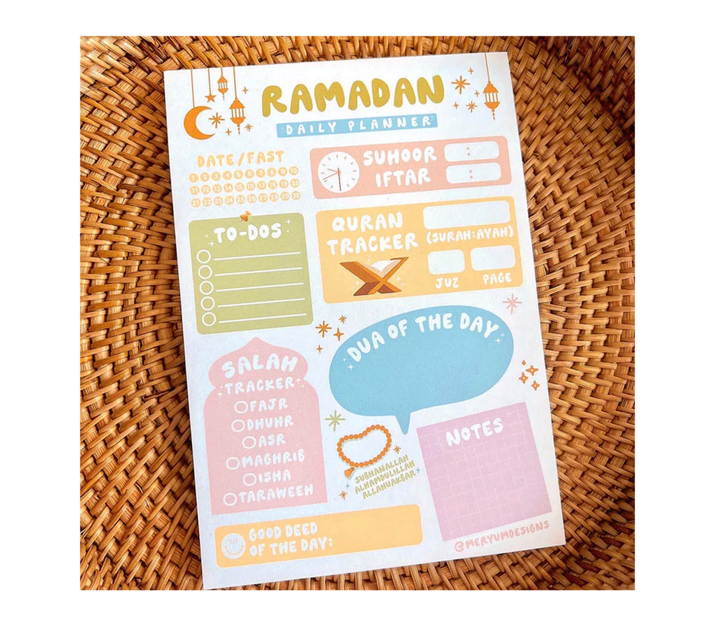 Ramadan Planner Daily Notepad Meryum Designs