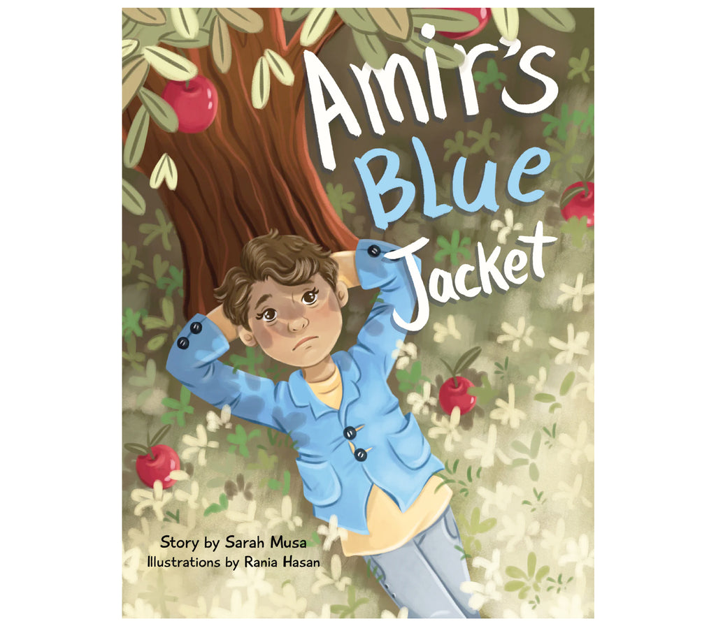 Amir's Blue Jacket Ruqaya's bookshelf