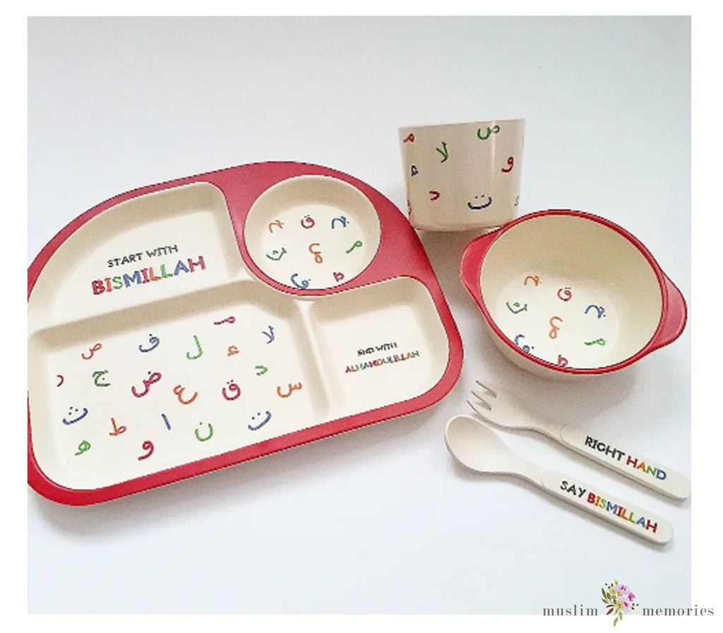 Arabic Alphabets Kids Tableware Set Imaan Kidz