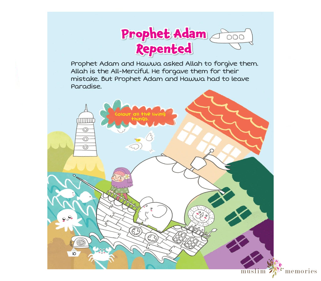 Prophet Adam and Wicked Iblis Activity Book By Saadah Taib Muslim Memories