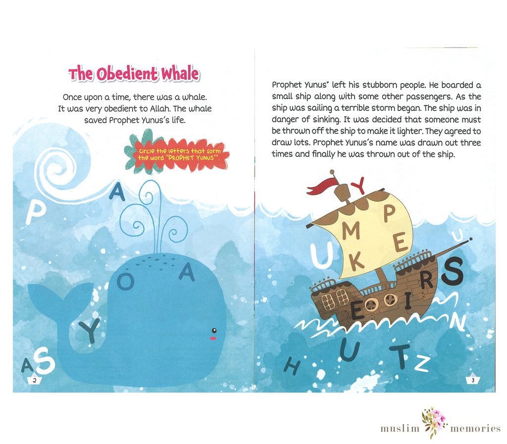 Prophet Yunus & the Whale Activity Book By Saadah Taib Muslim Memories