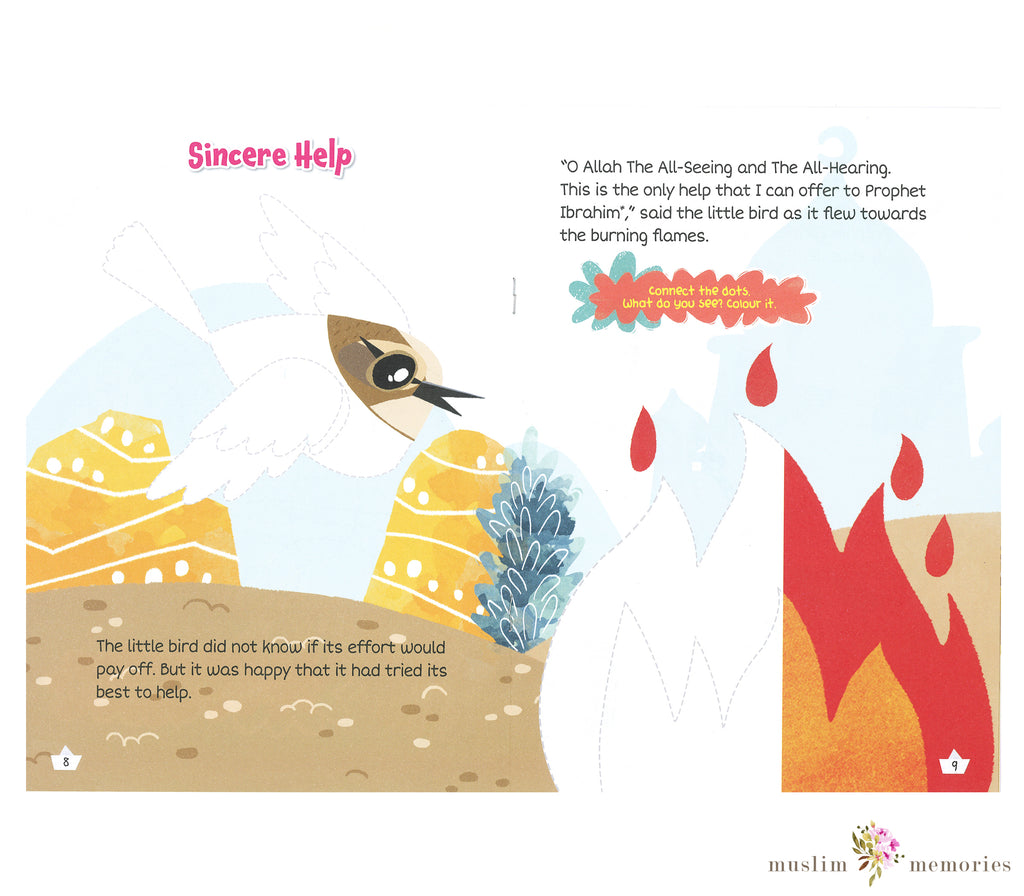Prophet Ibrahim & The Little Bird Activity Book By Saadah Taib Muslim Memories