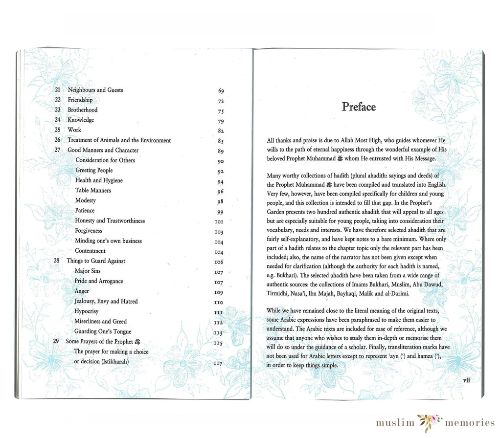 In The Prophet's Garden "A Selections of Hadith for the Young" Muslim Memories