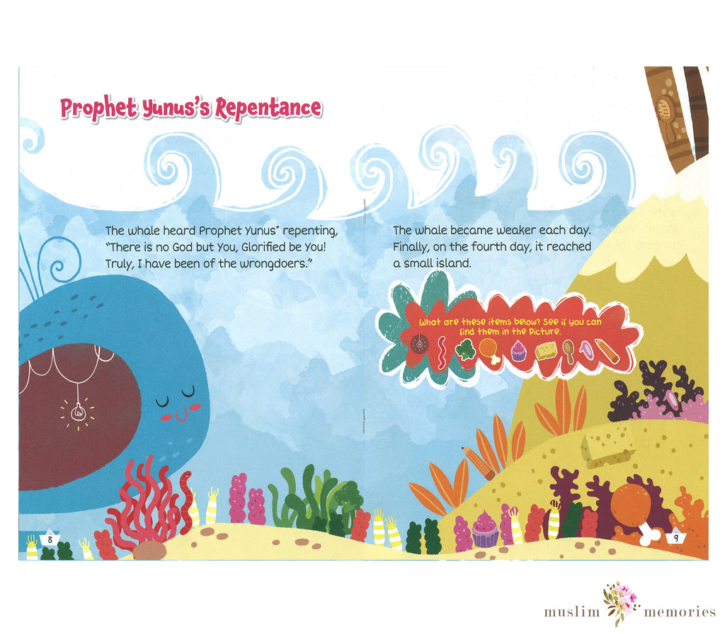 Prophet Yunus & the Whale Activity Book By Saadah Taib Muslim Memories