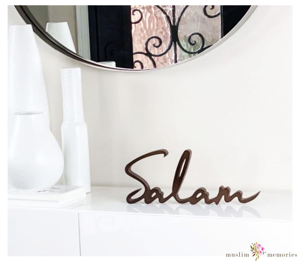 "Salam" Wooden Word Art Muslim Memories