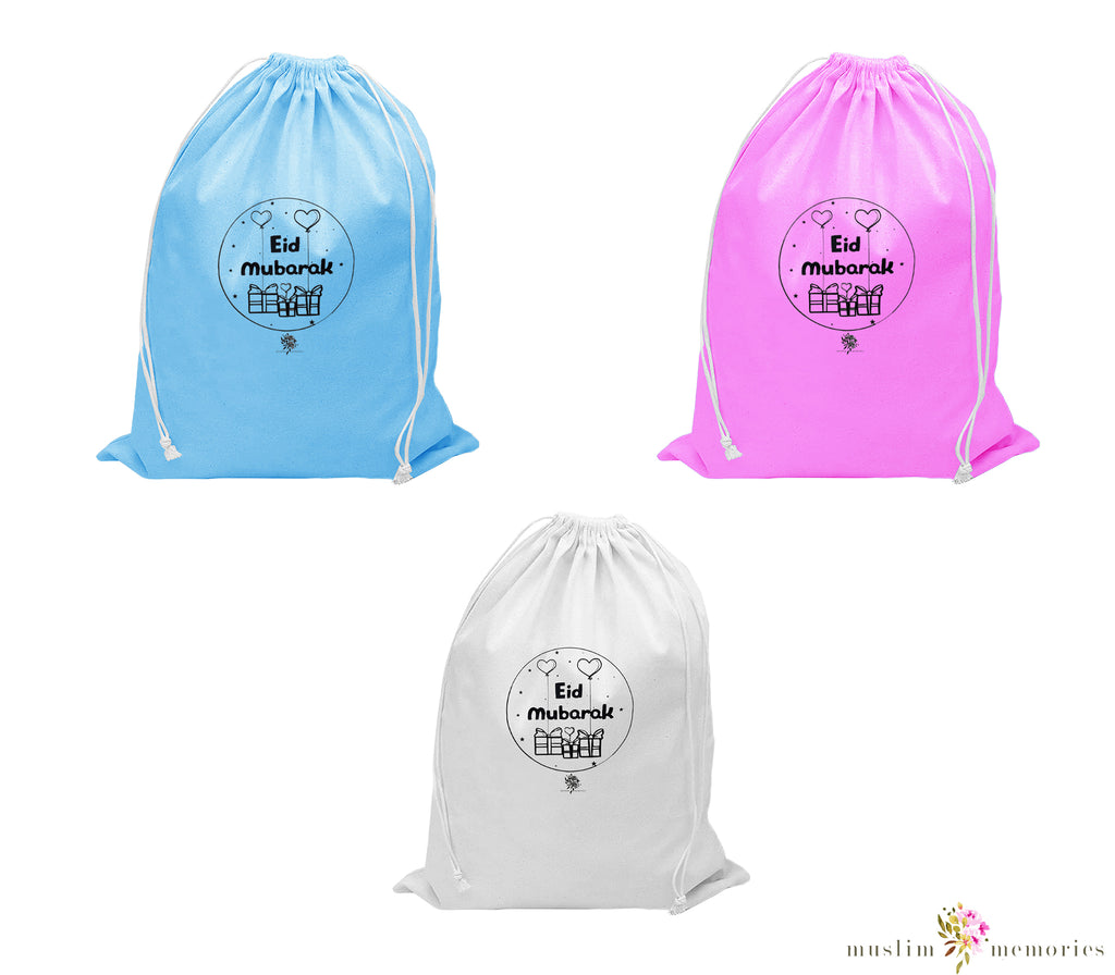 Eid Mubarak Gift Bags Fabric Material Three Colors Three Sizes Muslim Memories