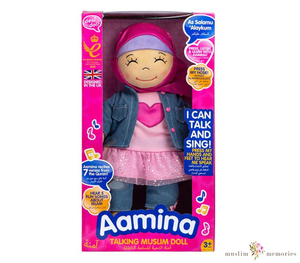 Islamic Doll Toy Aamina Talking Doll Listen & Learn with Aamina! Desi Doll Company
