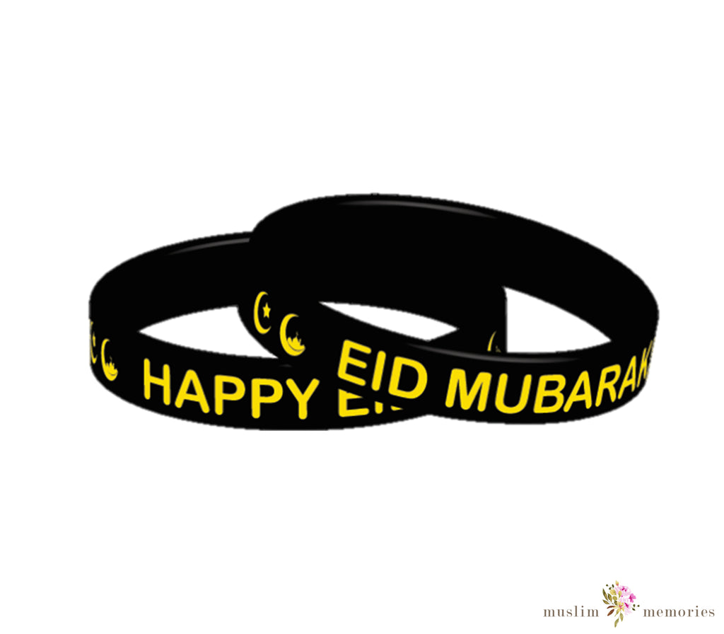 Eid Mubarak Wristband Set of 12 Pieces Muslim Memories